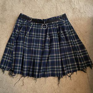 Blue Green White Distressed Plaid